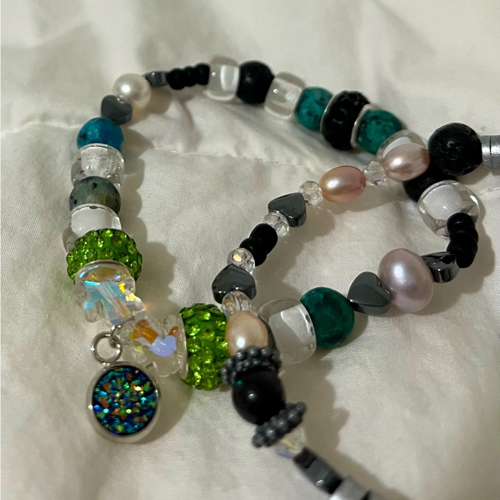 Real River Pearls & Colorful Crystal Beads